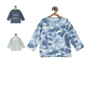 Pack of 3 t-shirt - marshmallow and navy