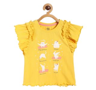 Girls Yellow Single Knit Top