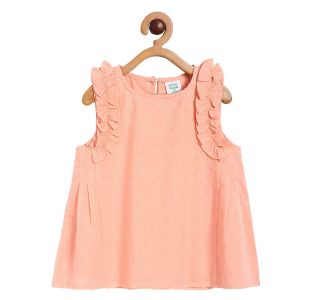 Pack of 1 dobby woven top - peach