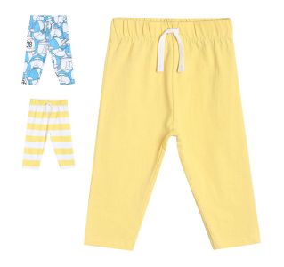 Boys Blue/Yellow 3 Pack Knit Bottom