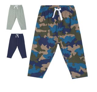 Boys Blue/Olive/Navy 3 Pack Knit Bottom