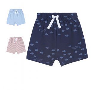 Boys Blue/White Base/Navy 3 Pack Shorts