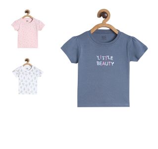 Girls White Base/Pink/Blue 3 Pack Knit Top