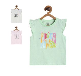 Girls Green / Pink / White 3 Pack Knit Top