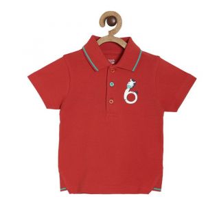 Boys Red  Polo T-Shirt