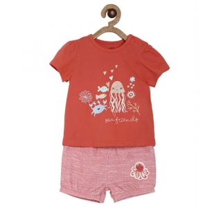Pack of 2 top and shorts set - red