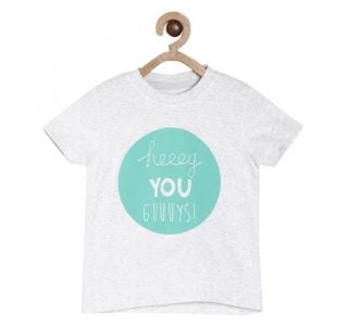 Pack of 1 knit t-shirt - white & turquoise green