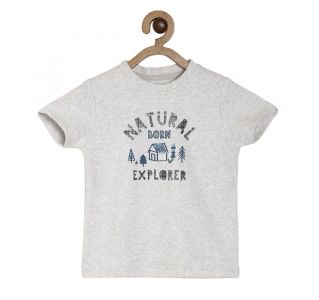 Pack of 1 knit tee - light grey