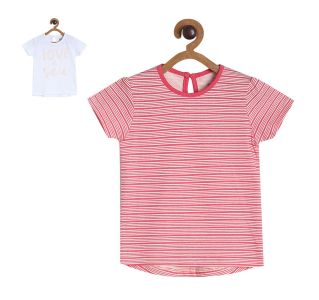Pack of 2 knit top - pink & red