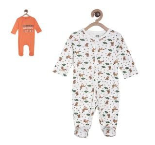 Pack of 2 sleep suit - white & blue