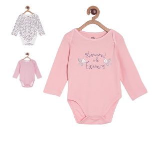 Pack of 3 body suit - baby pink
