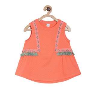 Girls Orange Knit Top