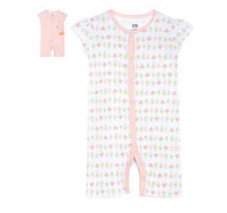 Pack of 2 romper - white & baby pink