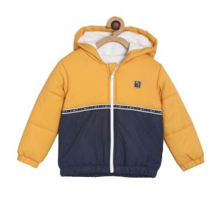 Pack of 1 woven jacket - golden yellow & navy blue