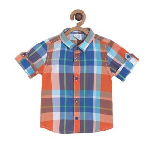 Pack of 1 woven shirt - blue & red