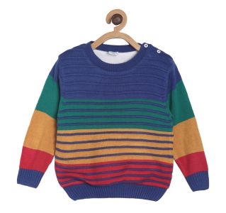 Pack of 1 sweater - dark blue & light brown