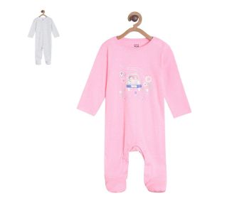 Pack of 2 sleepsuit - baby pink