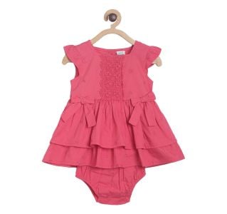 Pack of 2 woven dress with bloomer - red