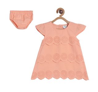 Pack of 2 woven dress with bloomer - peach