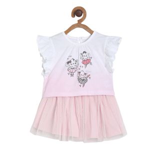 Pack of 2 top and skirt set - white & light baby pink