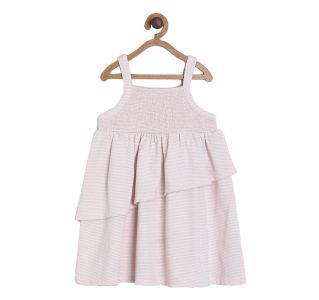 Pink Lurex Striper Strappy Dress