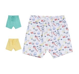 Pack of 3 shorts - white & blue
