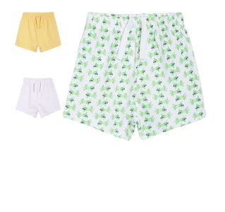 Pack of 3 shorts - white & mint green