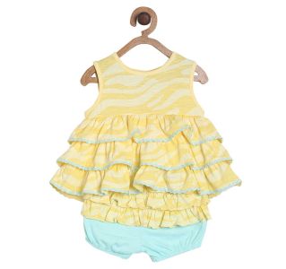 Pack of 2 knit dress with bloomer - yellow