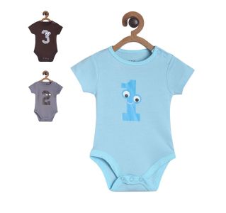 Boys Multi Po3 Bodysuits With Numbers 