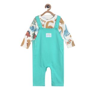 Pack of 2 dungaree set - green