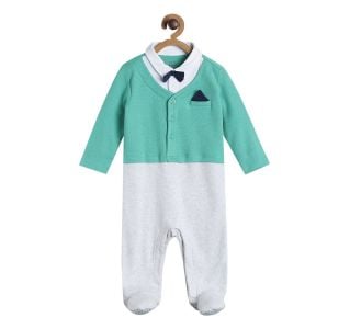 Pack of 1 sleepsuit - green and grey
