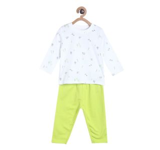 Pack of 2 t-shirt and bottom set - lime