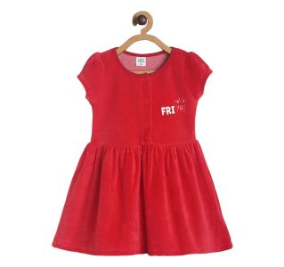 Girls Red Velour Dress