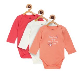 Pack of 3 bodysuit - coral red