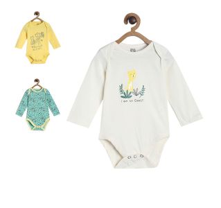 Pack of 3 bodysuit - white, yellow, mint