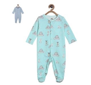 Pack of 2 sleepsuit - turquoise blue