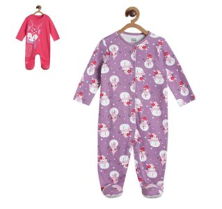Pack of 2 sleepsuit - red and grey