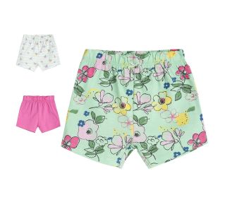 Girs Pink Green Tropical Po3 Shorts
